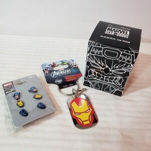 Marvel Collection - Earrings - Keychain - Iron Man, Black Panther, Cpt America